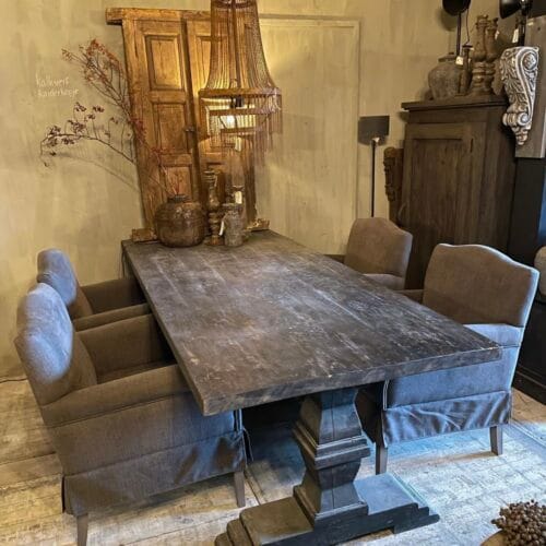 eettafel Isabella old brown