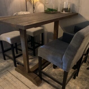 Bartafel Rough Grey (houten onderstel)