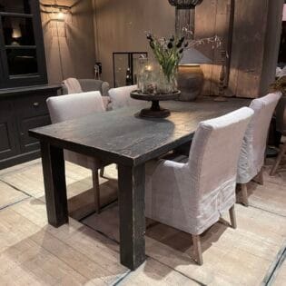 Eettafel Rough Black blok-poot