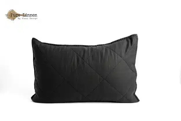 purelinnen_sierkussens zwart diamond patroon purelinnen_sierkussens zwart diamond patroon
