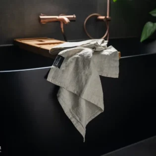 Puurlinnen kastendoek sela naturel detail