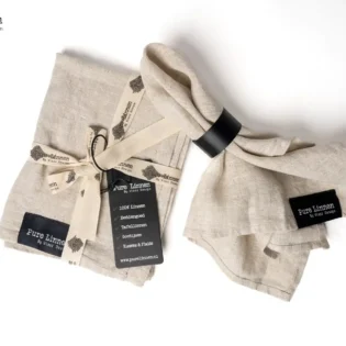 Puurlinnen servet leah naturel detail