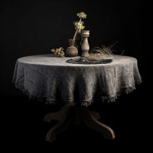 Tafelkleed Hannah rond stonewash